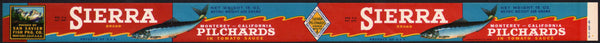 Vintage label SIERRA Monterey California Pilchards Funsten San Francisco n-mint+
