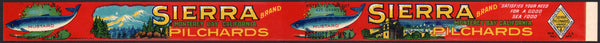 Vintage label SIERRA Monterey Bay California Pilchards Funsten San Francisco