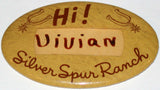 Vintage badge SILVER SPUR RANCH Hi! Vivian spurs pictured Gresham Wisconsin n-mint