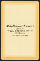 Vintage playing card SLATS-O-WOOD AWNINGS Well Dressed Home Galveston Texas