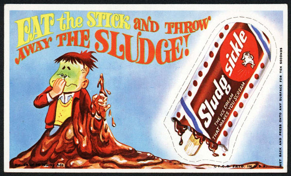Vintage WACKY AD No 28 of 36 Sludg Sickle Topps original from 1969 marked T.C.G.