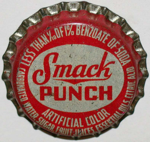 Vintage soda pop bottle cap SMACK PUNCH cork lined unused and new old stock