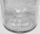 Vintage milk bottle SNEE BROS 1940 embossed quart TREQ Clairton Pennsylvania