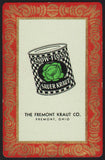 Vintage playing card SNOW FLOSS SAUER KRAUT red border Fremont Kraut Co Ohio