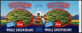 Vintage label SOONER SELECT Green Beans covered wagon pictured Ozmun Oklahoma City OK