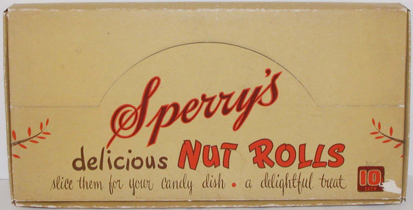Vintage display box SPERRYS NUT ROLLS 48 bars 10 cents Sperry Candy Milwaukee
