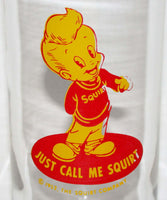 Vintage glass SQUIRT soda pop Just Call Me Squirt boy pictured dated 1952 n-mint