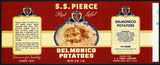 Vintage label S S PIERCE Delmonico Potatoes pictured Boston Massachusetts n-mint+