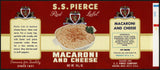Vintage label S S PIERCE Macaroni And Cheese Boston Massachusetts unused n-mint+