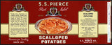 Vintage label S S PIERCE Scalloped Potatoes Boston Massachusetts unused n-mint+