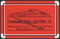 Vintage playing card STANDARD STEEL TREATING CO building pictured Detroit Michigan