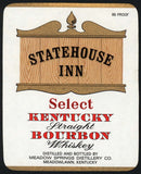 Vintage label STATEHOUSE INN Whiskey Meadow Springs Distillery Co Meadowlawn KY
