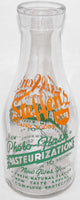 Vintage milk bottle STEFFENS DAIRY Vita Milk 2 color TRPQ pyro quart Wichita Kansas