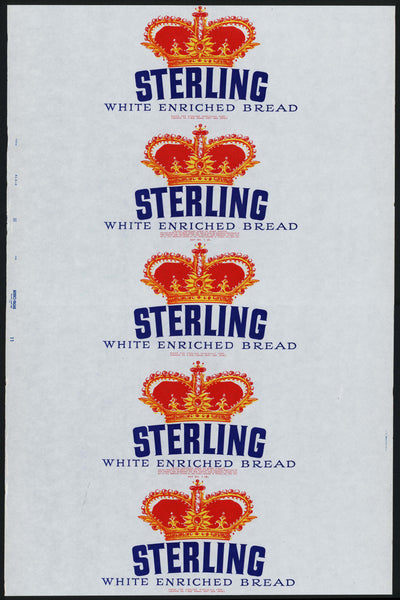 Vintage bread wrapper STERLING crown pictured Wholesale Corp Lebanon PA n-mint
