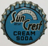 Vintage soda pop bottle cap SUN CREST CREAM SODA cork lined unused new old stock