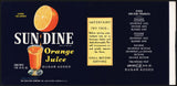 Vintage label SUN DINE Orange Juice Lake Alfred Florida new old stock n-mint