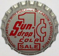 Vintage soda pop bottle cap SUN DROP COLA 1 cent sale cork lined new old stock