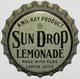 Vintage soda pop bottle cap SUN DROP LEMONADE Mil-Kay cork lined new old stock