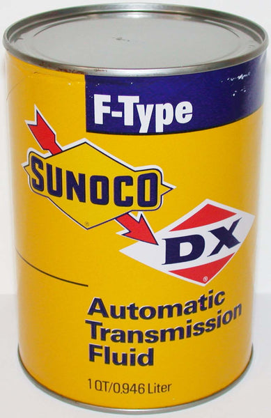 Vintage oil can SUNOCO DX Automatic Transmission Fluid F Type round one quart