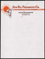 Vintage letterhead SUN-RA PRODUCTS CO Food Products chef pictured St Joseph Missouri