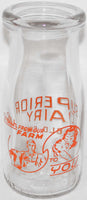 Vintage milk bottle SUPERIOR DAIRY milkman round pyro half pint Pueblo Colorado