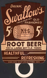 Vintage sign SWALLOWS ROOT BEER soda pop bottle topper die cut 1941 n-mint condition