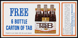 Vintage coupon TAB Free 6 bottle carton picture Coca Cola Bakersfield California