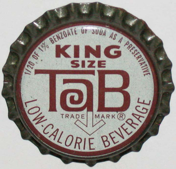Vintage soda pop bottle cap TAB KING SIZE Coca Cola cork unused new old stock