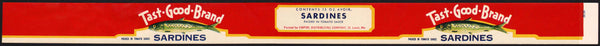 Vintage label TAST-GOOD-BRAND Sardines Empire Distributing St Louis MO n-mint+