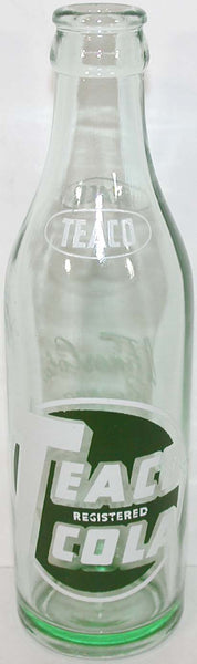 Vintage soda pop bottle TEACO COLA light green glass 7oz Nashville Tennessee n-mint