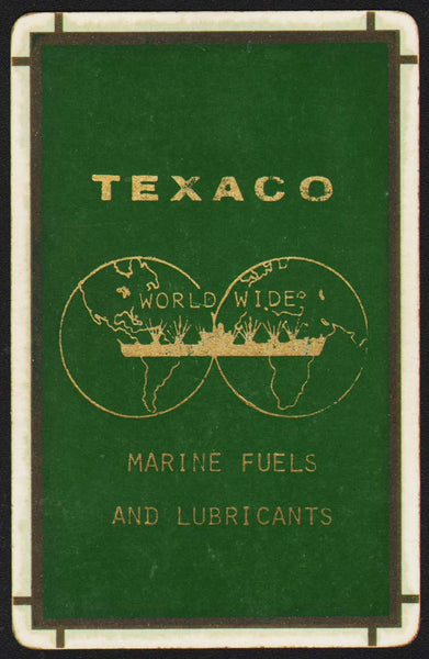 Vintage playing card TEXACO Marine Fuels and Lubricants World Wide ship pictured