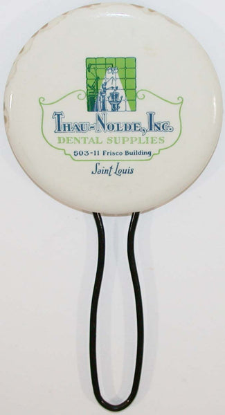 Vintage mirror THAU-NOLDE INC Dental Supplies chair pictured Saint Louis MO