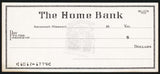 Vintage bank check THE HOME BANK entrance pictured Savannah Missouri n-mint