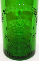Vintage soda pop bottle THE ROYAL BOTTLING CO embossed emerald green Cincinnati