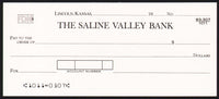Vintage bank check THE SALINE VALLEY BANK Lincoln Kansas new old stock n-mint+