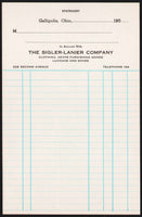 Vintage receipt THE SIGLER-LANIER COMPANY Statement dated 1950s Gallipolis Ohio