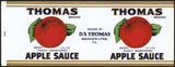 Vintage label THOMAS Apple Sauce Bridgewater Virginia unused new old stock n-mint+