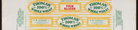 Vintage bread wrapper THOMAS WHOLE WHEAT Long Island City New York unused n-mint