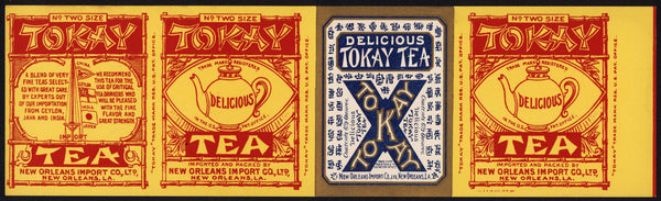 Vintage label TOKAY TEA No Two Size oriental graphics New Orleans Louisiana