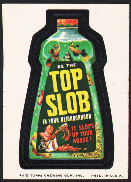 Vintage Topps Wacky Packages original sticker tan back TOP SLOB Slops Up House