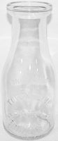 Vintage milk bottle TOWN LINE DAIRY round embossed pint slug plate Chardon Ohio