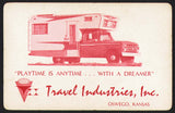 Vintage playing card TRAVEL INDUSTRIES Dreamer pickup camper red Oswego Kansas