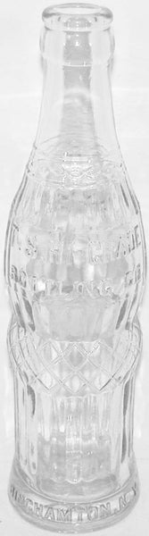 Vintage soda pop bottle T S HI-GRADE BOTTLING embossed figural 7oz Binghamton NY