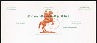 Vintage letterhead TULSA ROUND-UP CLUB bronco pictured Jack Stegall Oklahoma