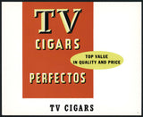 Vintage label TV CIGARS Perfectos cigar box inner Top Value new old stock n-mint