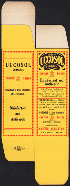 Vintage box UCCOSOL Conklins Universal Medicine Chicago Poison skull crossbones
