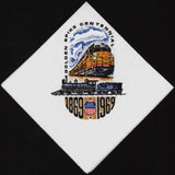 Vintage napkin UNION PACIFIC RAILROAD Golde Spike Centennial 1969 trains n-mint