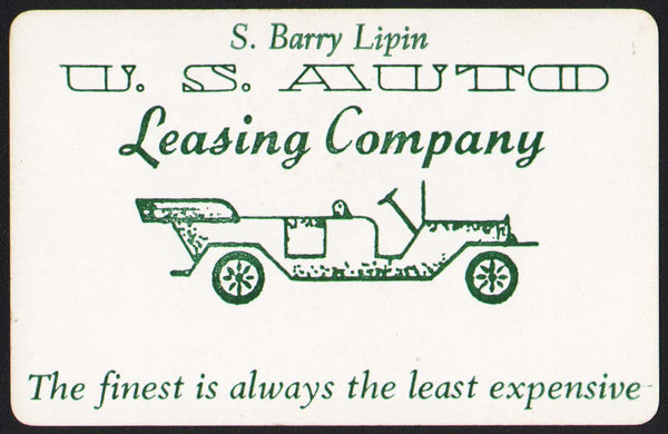 Vintage playing card U S AUTO LEASING COMPANY Chicago Illinois S Barry Lipin
