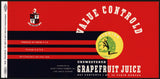 Vintage label VALUE CONTROLD Grapefruit Juice #1 Lake Wales Florida unused n-mint