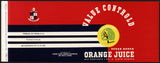 Vintage label VALUE CONTROLD Orange Juice Lake Wales Florida new old stock n-mint